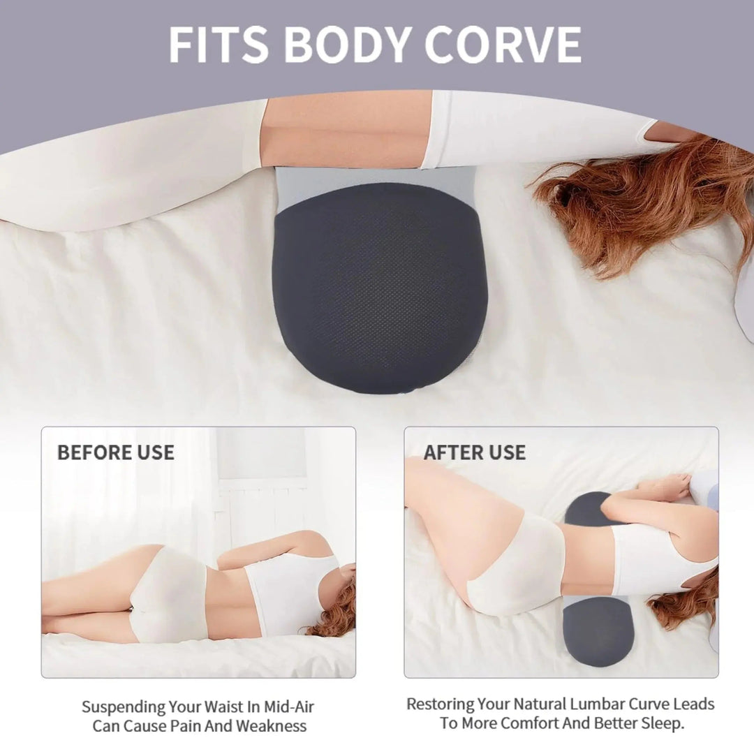 Lumbar Support Foam Cushion with Removable Machine-Washable Nylon Cover | Washable Lumbar Cushion for Chairs and Beds | Lumbar Cushions