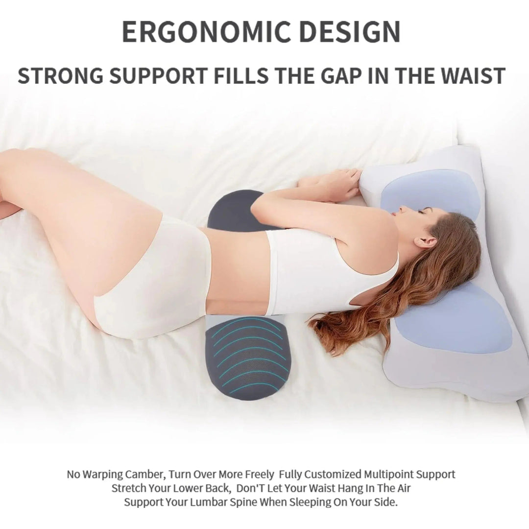 Lumbar Support Foam Cushion with Removable Machine-Washable Nylon Cover | Washable Lumbar Cushion for Chairs and Beds | Lumbar Cushions