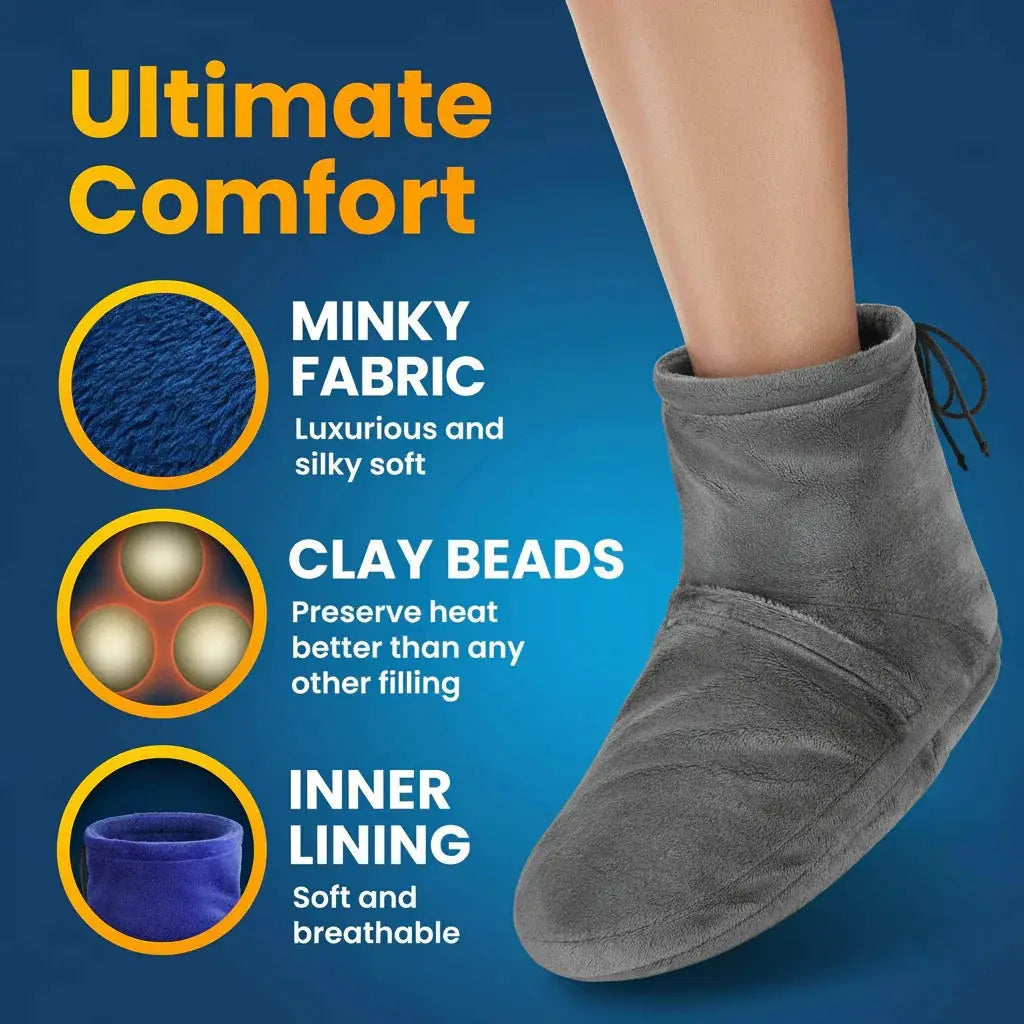 USB Heated Slipper Feet Warmers with Reusable Warming Pads, 12 x 10.5 In | Plug-In Warmth for Cold Feet | Foot Warmers