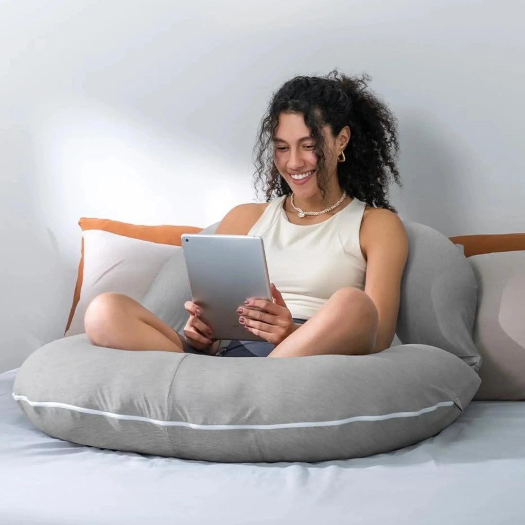 U-Shaped Folding Reading Pillow with Tencel Cover and Velvet Cover | Folding Support for Long Reads | Wedge Pillows