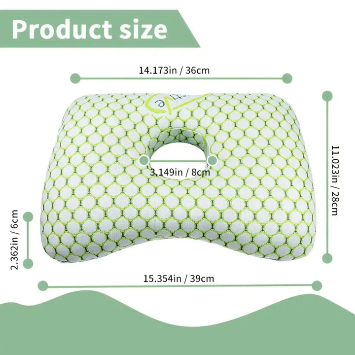 Cutaway Ear Piercing Pillow for Side Sleepers with Open Centre | Ear-Friendly Side Sleeping | Ear Pillows