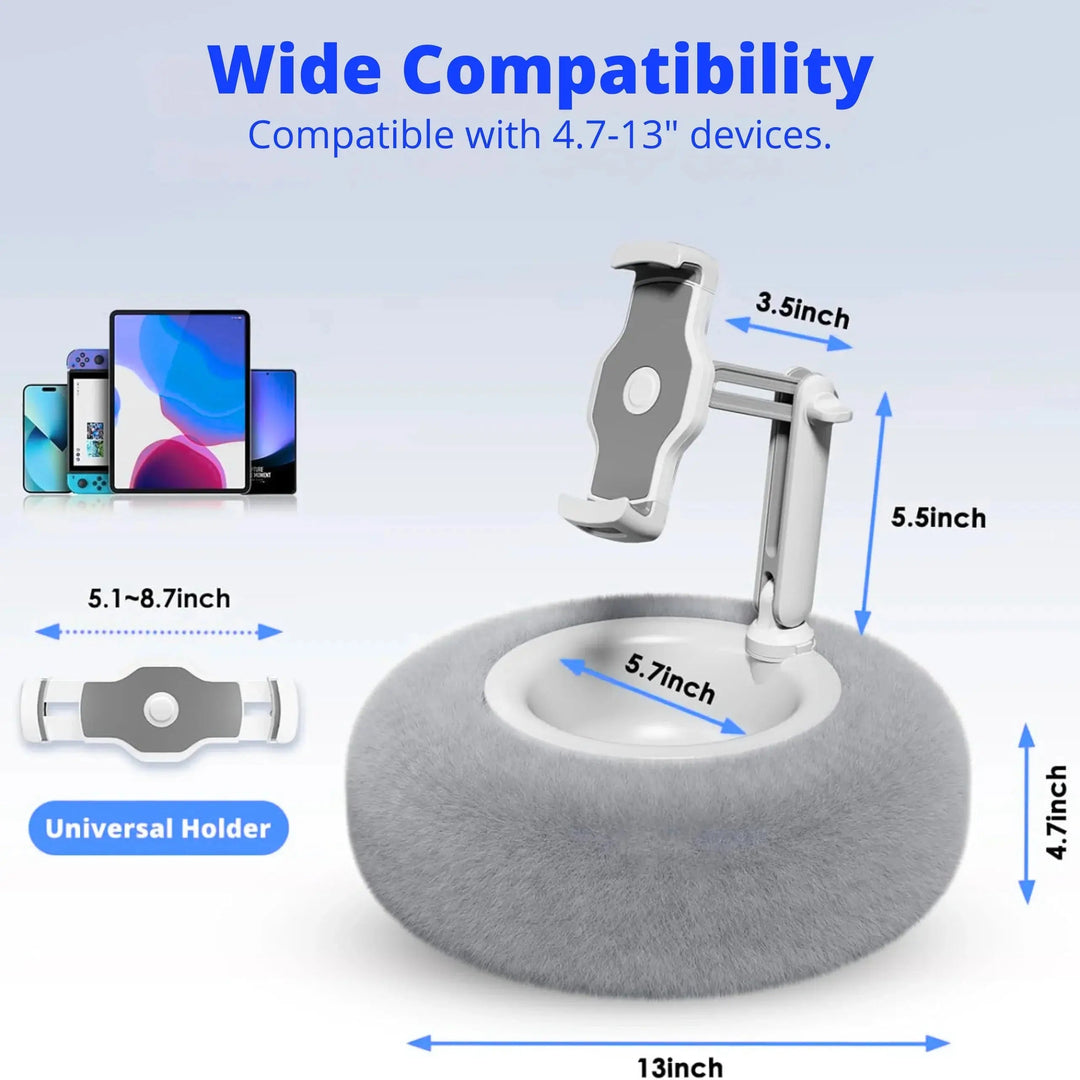 Plush Pillow Stand with Adjustable Angles for Phones and Tablets | Hands-Free Viewing on a Soft Base | Tablet Stands