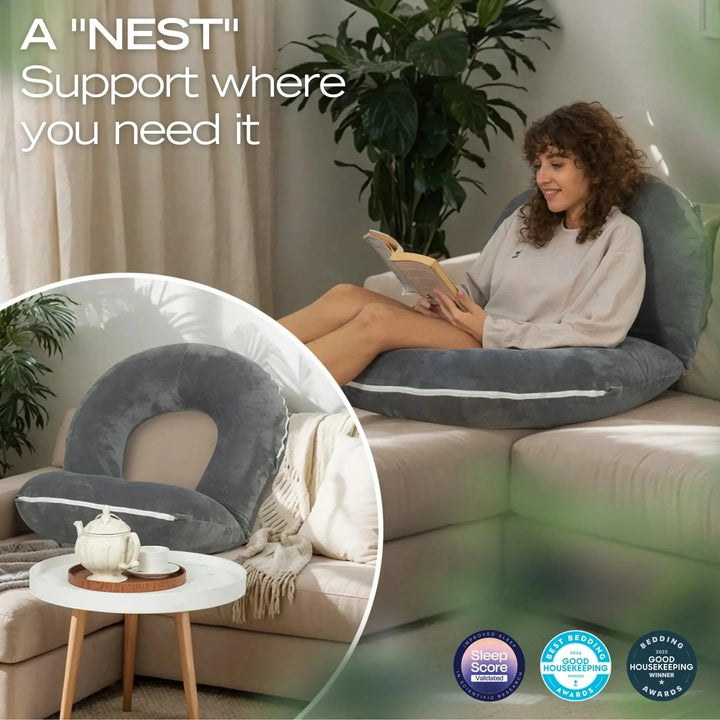 Flexible Reading Pillow for Bed and Lounging | Relaxed Reading Support | Reading Pillows
