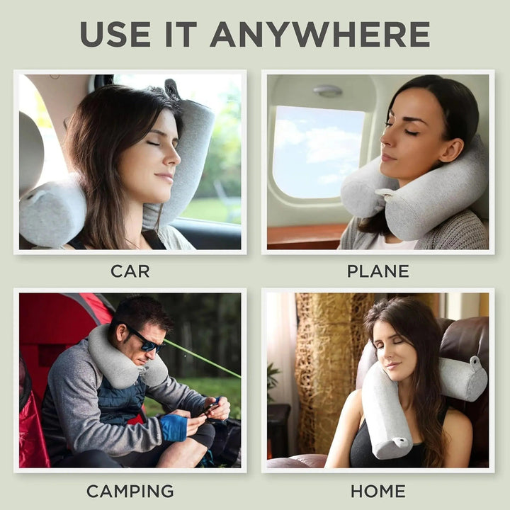 Bendable Memory Foam Travel Neck Pillow You Can Shape Four Ways | Shape It Your Way | Travel Pillows