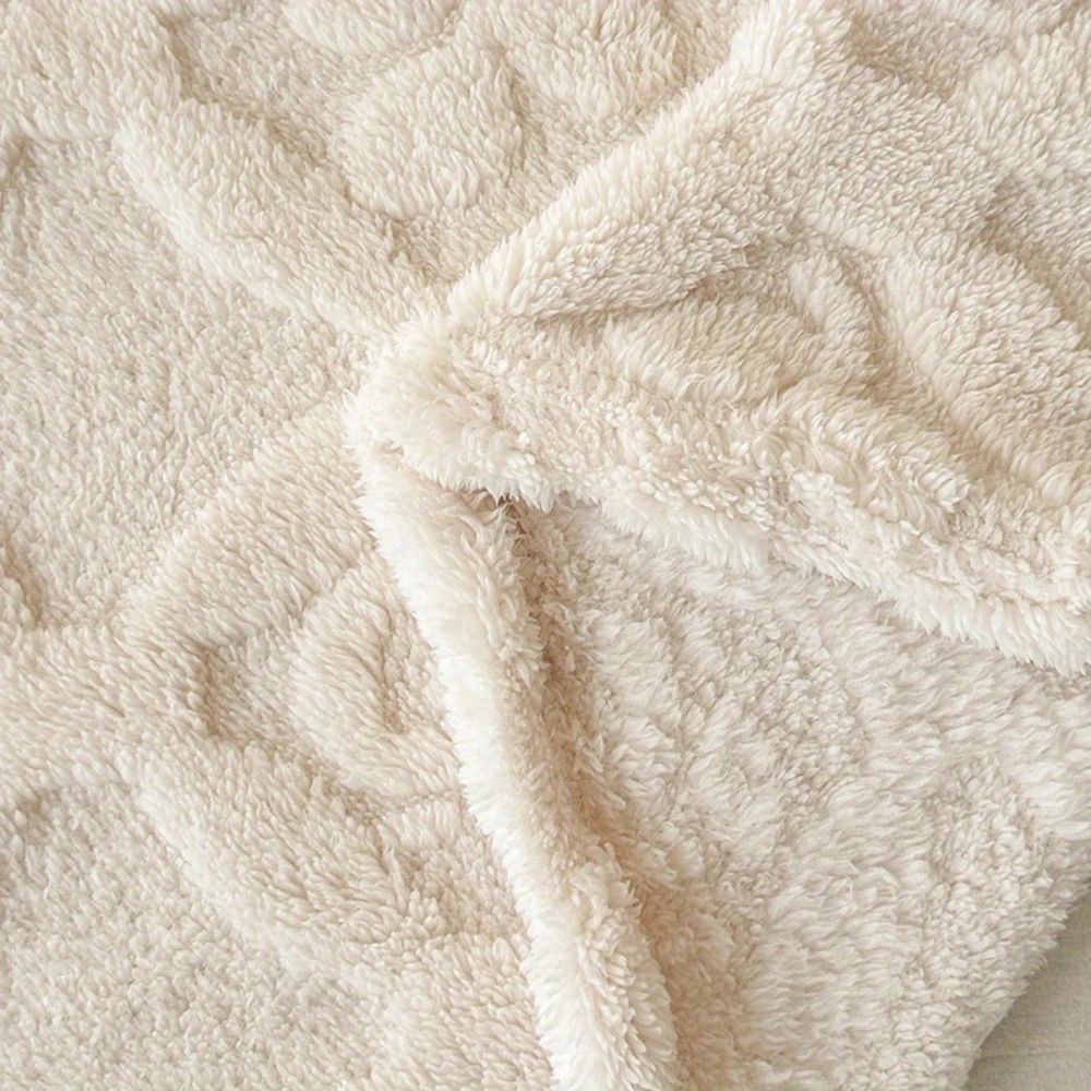 Leaf Embroidered Microfiber Fleece Blanket for Winter | Embroidered Softness for Cold Nights | Throw Blankets