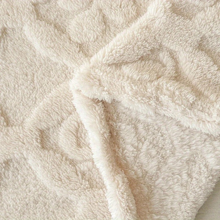 Leaf Embroidered Microfiber Fleece Blanket for Winter | Embroidered Softness for Cold Nights | Throw Blankets