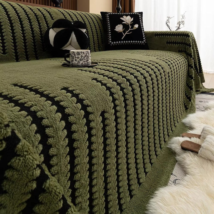 Vintage Tufted Plush Microfiber Sofa Cover, Thick 71 Inch Wide | Thick Tufted Plush Sofa Warmth | Sofa Covers