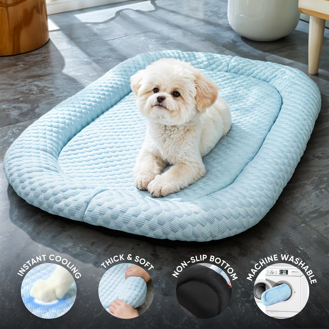 Ice-Silk Cooling Mat Pet Bed for Dogs and Cats in Four Sizes | Cool Spot for Summer Pets | Pet Beds