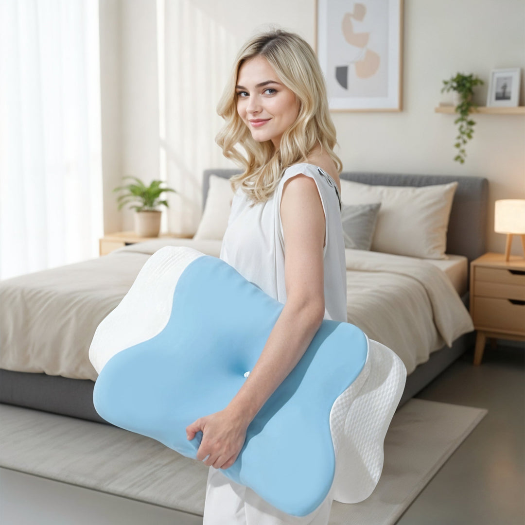 Butterfly Memory Foam Neck Pillow 2.0 with Upgraded Design | Upgraded Butterfly Neck Support | Bed Pillows