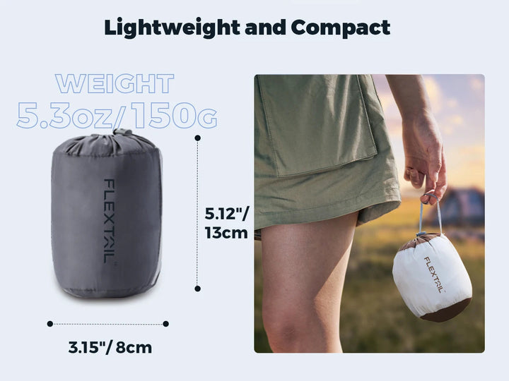 Inflatable Camping Pillow with Dual Height Contour and Washable Cover | Pack-Light Pillow for Campsites | Travel Pillows