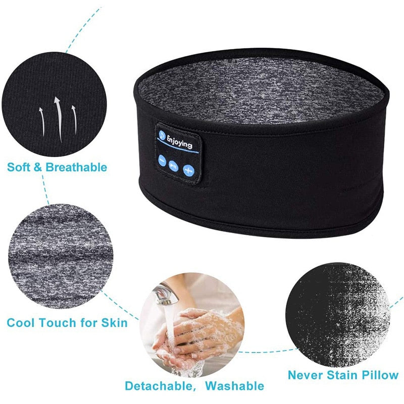 Bluetooth Sleep Headphones Headband with Flat Speakers for Side Sleepers | Soft Headband With Flat Speakers | Sleep Masks