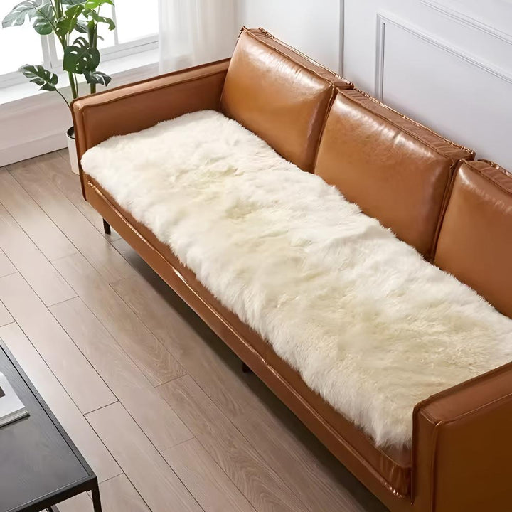 Plush Faux Fur Couch Cover with Anti-Slip Backing | Faux Fur Softness for Couches | Sofa Covers
