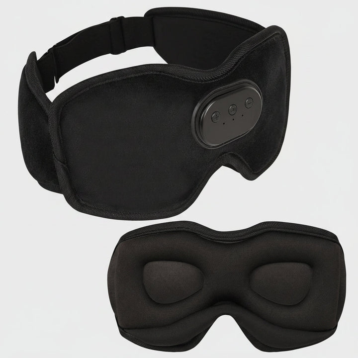 Rechargeable Bluetooth Sleep Mask with Headphones and 3D Eye Cups | Audio and Darkness in One Mask | Sleep Masks