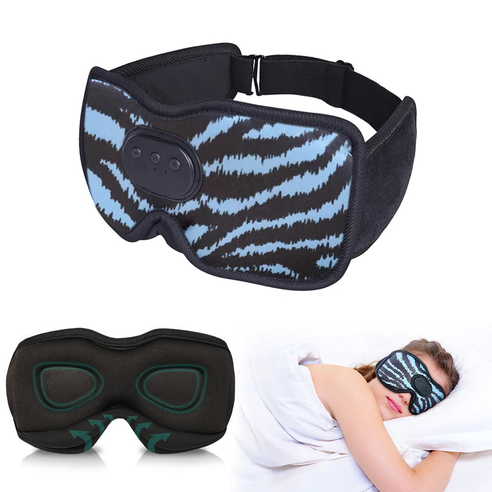 Rechargeable Bluetooth Sleep Mask with Headphones and 3D Eye Cups | Audio and Darkness in One Mask | Sleep Masks