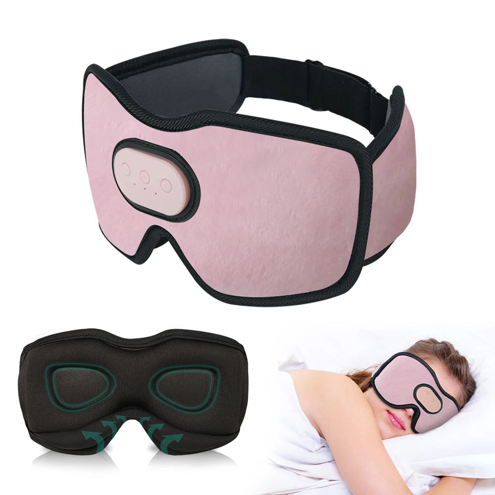 Rechargeable Bluetooth Sleep Mask with Headphones and 3D Eye Cups | Audio and Darkness in One Mask | Sleep Masks