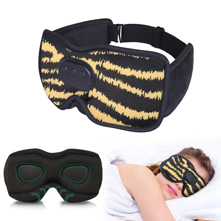 Rechargeable Bluetooth Sleep Mask with Headphones and 3D Eye Cups | Audio and Darkness in One Mask | Sleep Masks