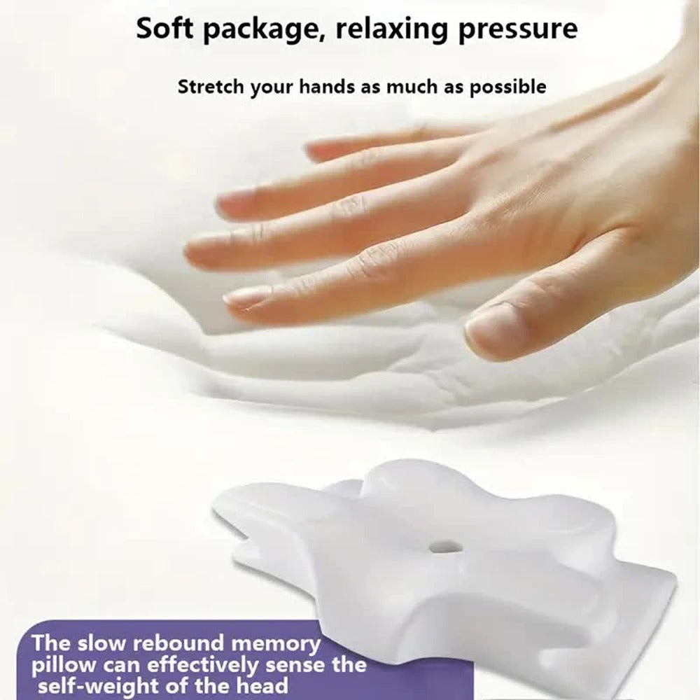Contoured High-Density Memory Foam Neck Pillow for All Sleeping Positions | Cradled Head, Natural Neck Line | Bed Pillows