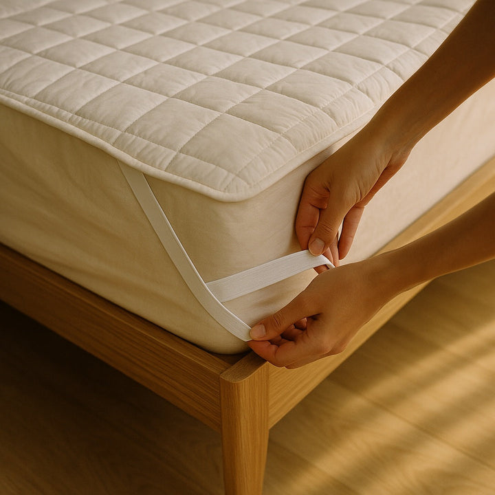 Quilted Cotton-Feel Mattress Protector with Elastic Corner Straps | Quiet Quilted Mattress Protection | Mattress Protectors