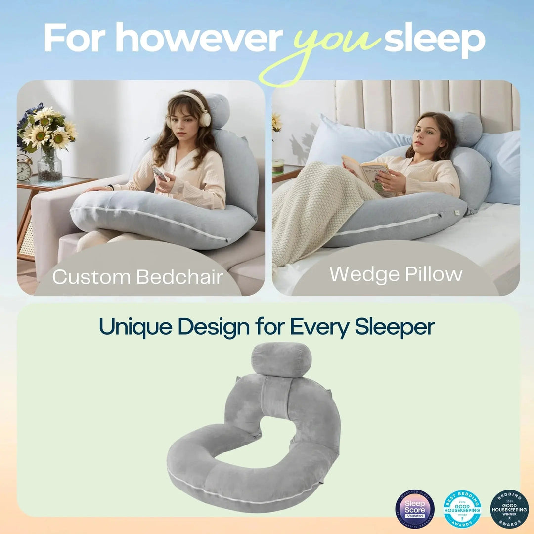 Flexible Reading Pillow for Bed and Lounging | Relaxed Reading Support | Reading Pillows