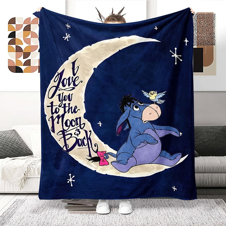 Soft Flannel Fleece Throw Blanket with Playful Character Design in Three Sizes | Snug Flannel Fleece for Couch or Bed | Throw Blankets