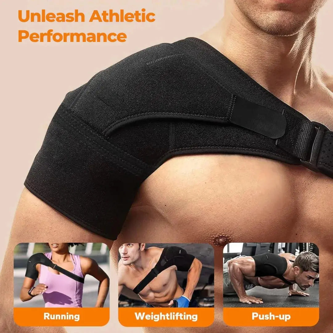 Adjustable Shoulder Brace with Elastic Compression Wrap for Left or Right | Compression Wrap for Active Days | Support Braces