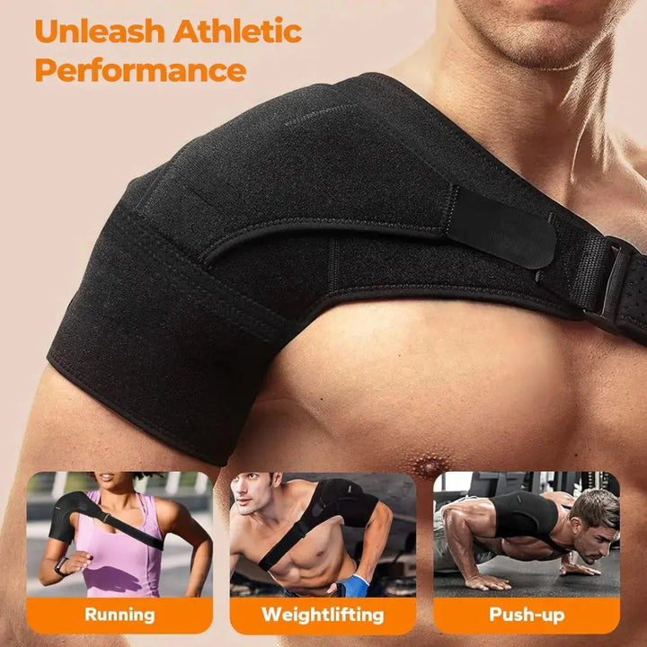 Adjustable Shoulder Brace with Elastic Compression Wrap for Left or Right | Compression Wrap for Active Days | Support Braces