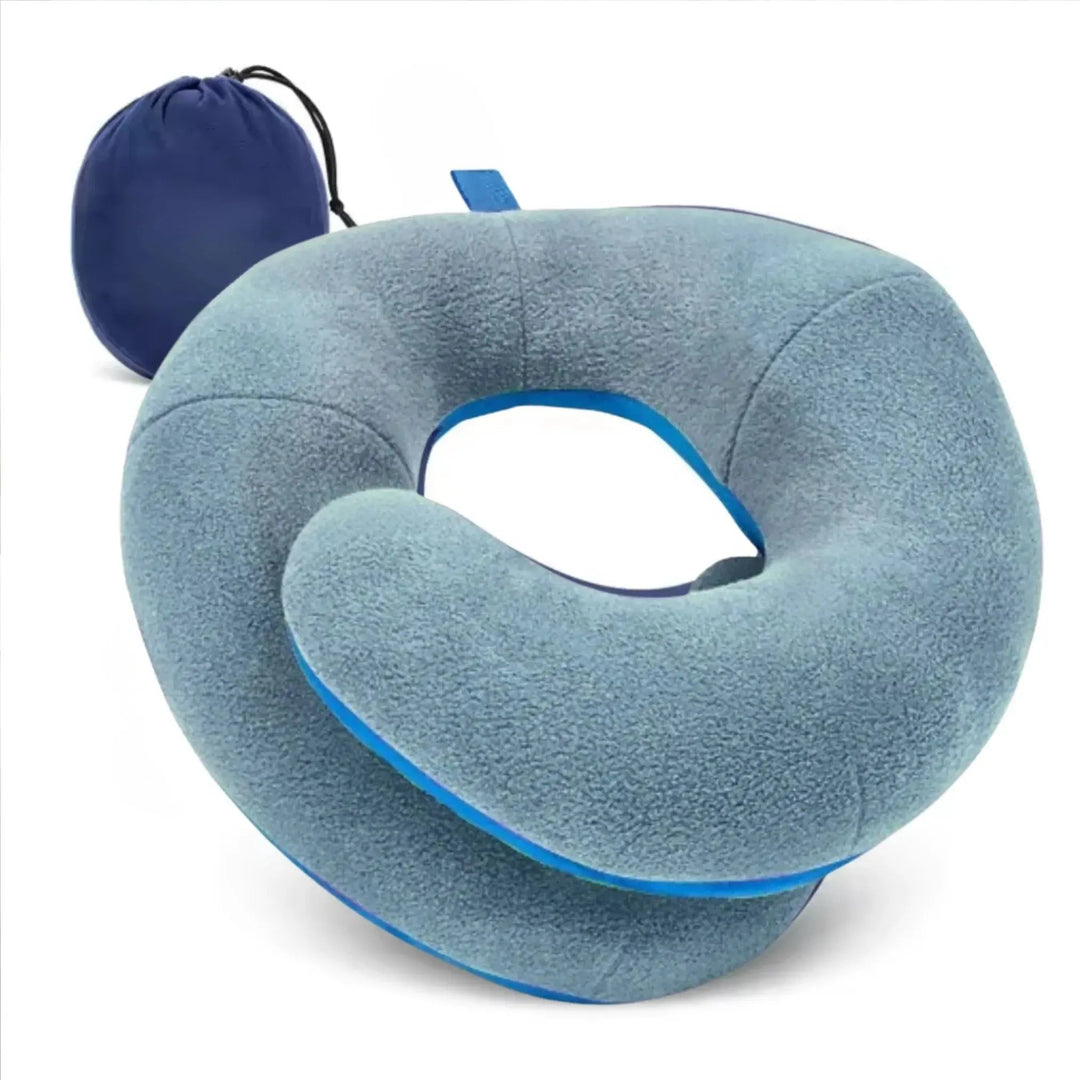Double-Support Travel Neck Pillow with Chin Support | Support for Head, Neck and Chin | Travel Pillows