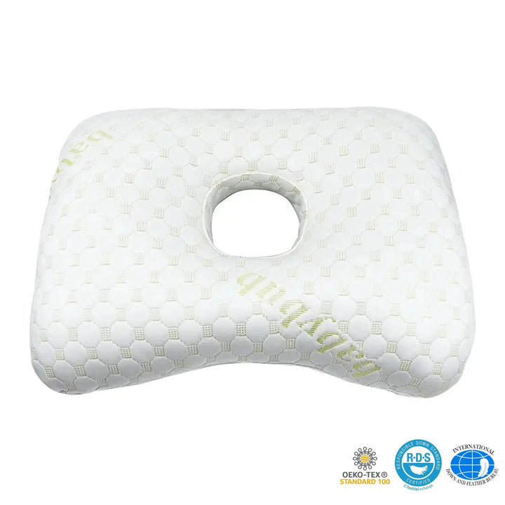 Ear Piercing Donut Pillow with Adjustable Ear Hole | Side Sleeper Ear Comfort | Ear Pillows