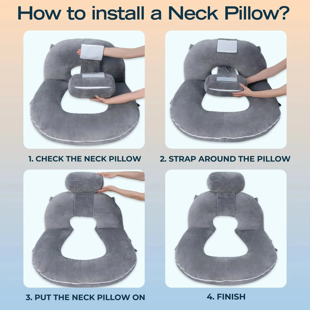 Folding U-Shaped Reading Pillow with Adjustable Fill | Sit Up Comfortably in Bed | Reading Pillows