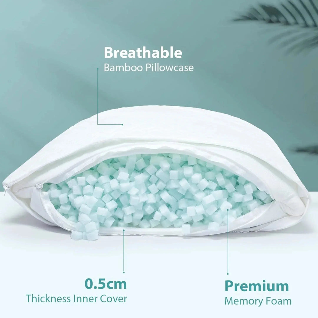 Memory Foam Side Sleeper Pillow with Adjustable Fill and Washable Cover | Custom Comfort for Side Sleepers | Bed Pillows