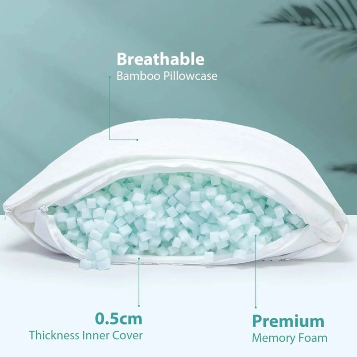 Memory Foam Side Sleeper Pillow with Adjustable Fill and Washable Cover | Custom Comfort for Side Sleepers | Bed Pillows