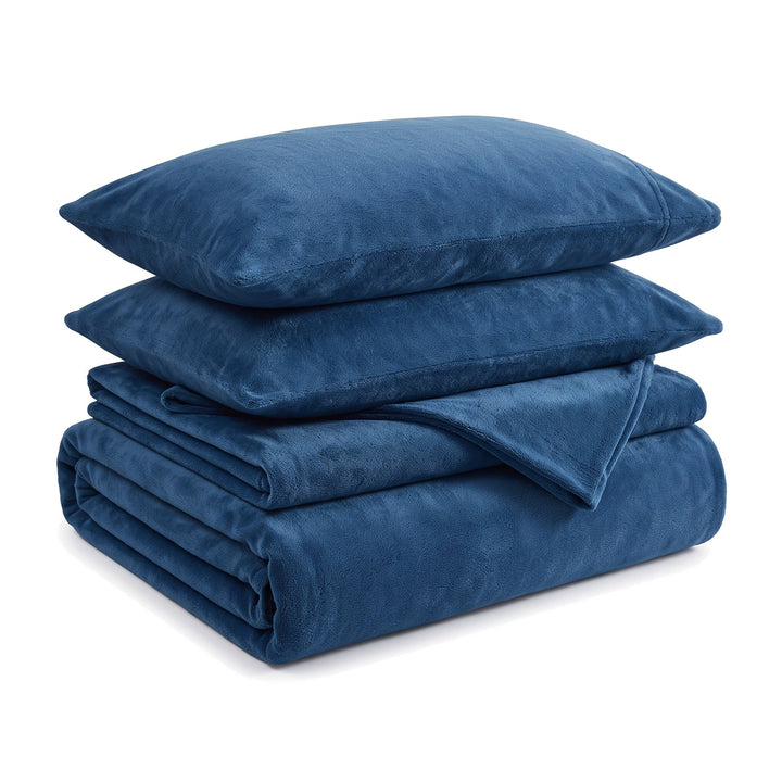 Flannel Fleece Bed Sheet Set with Deep Pocket Fitted Sheet | Brushed Fleece Warmth for Winter | Bedding Sets