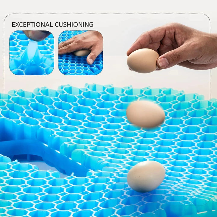 Honeycomb Gel Gaming Chair Cushion with Cooling Silicone Grid | Cool Seat Support for Gamers | Seat Cushions