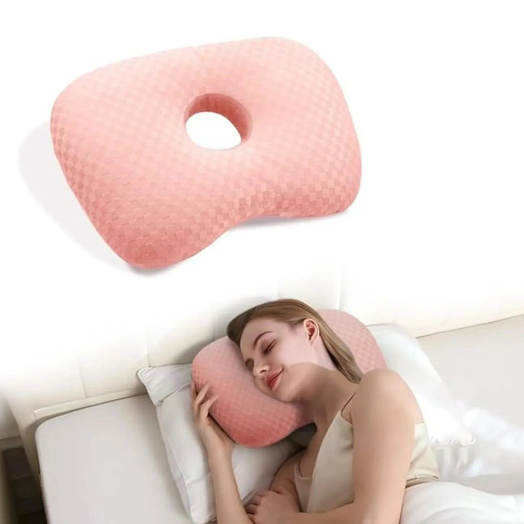 Adjustable Curved Ear Support Pillow with Ventilation Opening | Comfort for Ear-Friendly Sleep | Bed Pillows