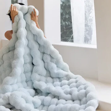 Rabbit Faux Fur Throw Blanket, Double-Lined and All-Season Soft | Cloud-Soft Faux Fur, All Year | Throw Blankets