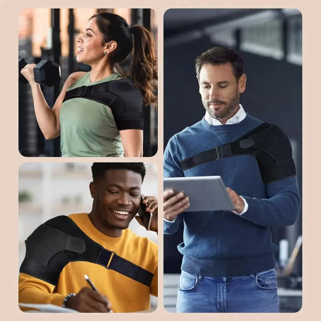 Adjustable Shoulder Brace with Elastic Compression Wrap for Left or Right | Compression Wrap for Active Days | Support Braces