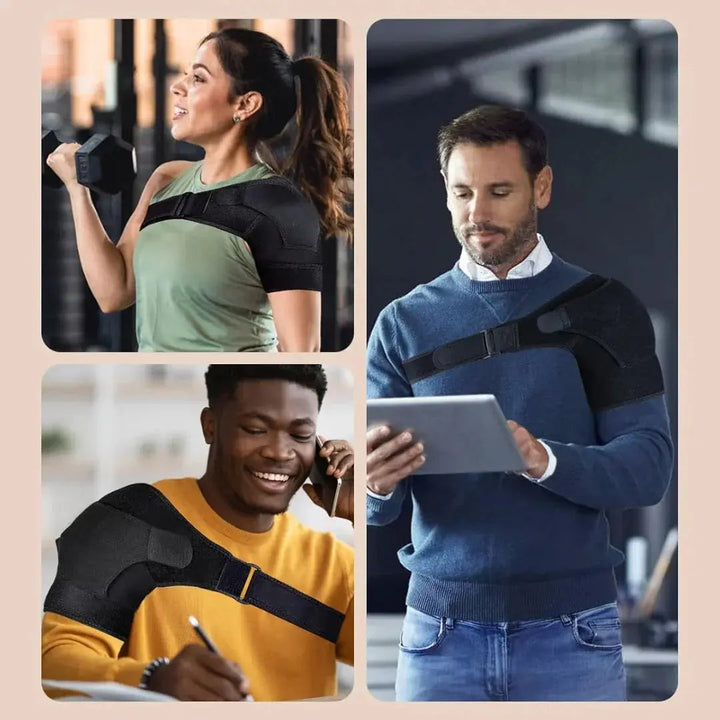 Adjustable Shoulder Brace with Elastic Compression Wrap for Left or Right | Compression Wrap for Active Days | Support Braces
