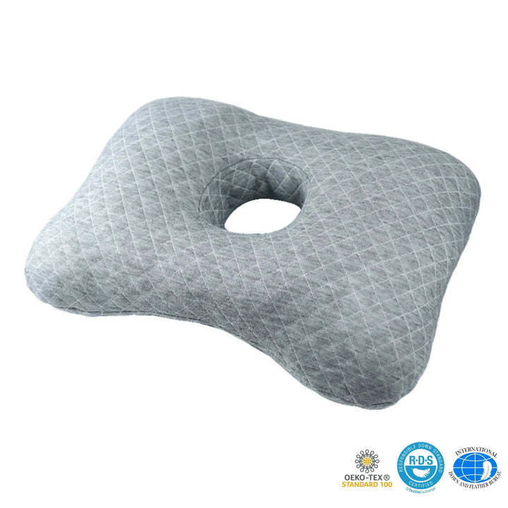 Ear Piercing Donut Pillow with Adjustable Ear Hole | Side Sleeper Ear Comfort | Ear Pillows