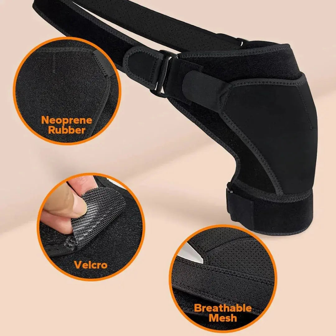 Adjustable Shoulder Brace with Elastic Compression Wrap for Left or Right | Compression Wrap for Active Days | Support Braces