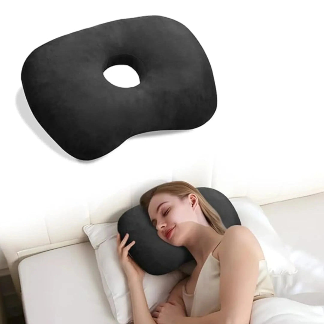 Adjustable Curved Ear Support Pillow with Ventilation Opening | Comfort for Ear-Friendly Sleep | Bed Pillows