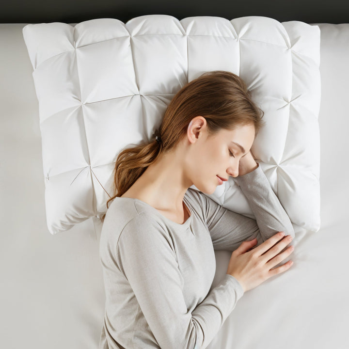 Goose Down and Feather Pillow with Three-Compartment Design | Hotel-Style Fluff and Support | Bed Pillows
