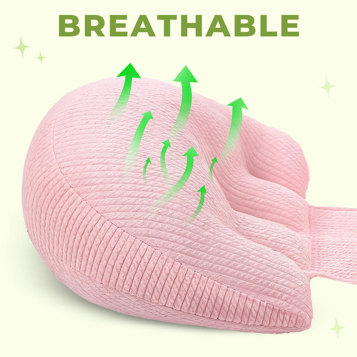 Maternity Side Sleeping Support Pillow in Pink, Green or Grey | Supportive Pillow for Pregnancy Nights | Pregnancy Pillows