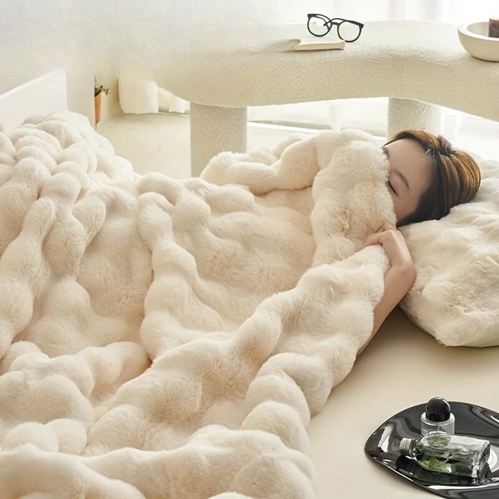 Double-Sided Faux Rabbit Fleece Blanket, Soft and Warm in Four Sizes | Plush Double-Sided Rabbit Fleece | Throw Blankets