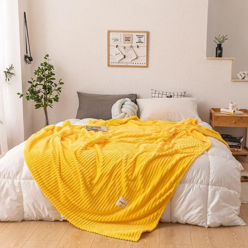Thick Flannel Autumn Blanket in Six Colours and Five Sizes for Chilly Nights | Thick Flannel for Chilly Autumn Nights | Throw Blankets
