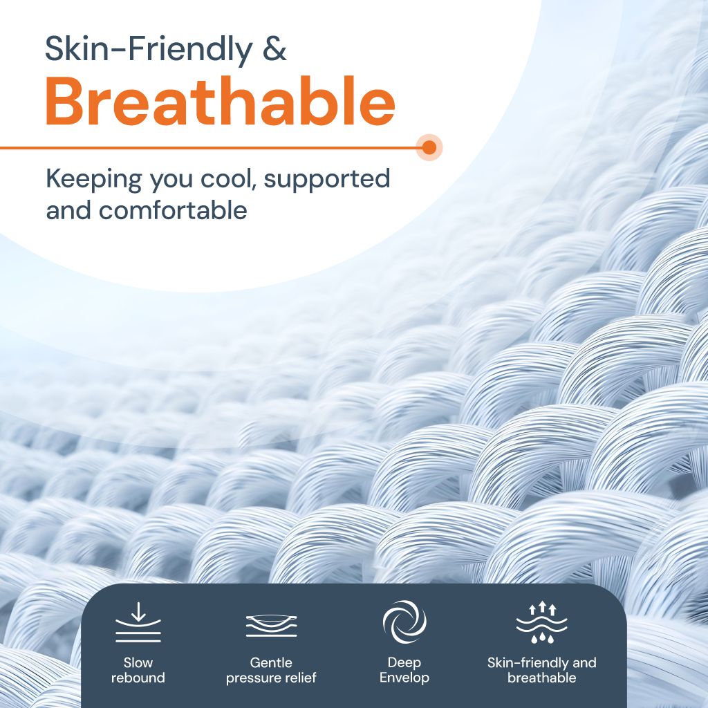 Cervical Pillow with Breathable Ice Silk Pillowcase Included | Cool Comfort From Head to Neck | Bed Pillows