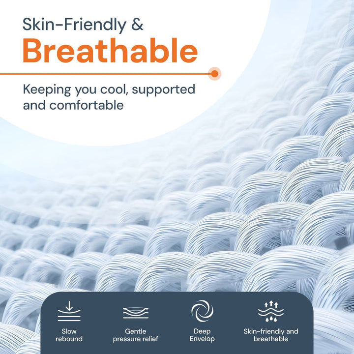 Cervical Pillow with Breathable Ice Silk Pillowcase Included | Cool Comfort From Head to Neck | Bed Pillows