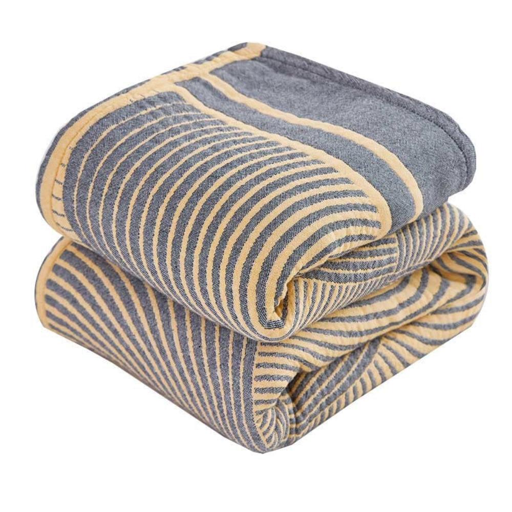 Reversible 4-Layer Cotton Muslin Blanket in Three Sizes | Four Layers of Soft Muslin | Throw Blankets
