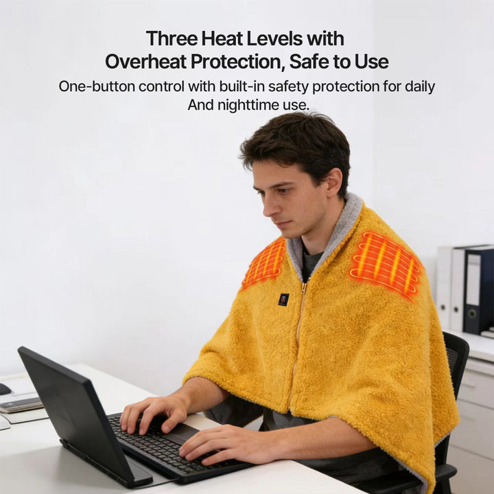 USB Heated Throw Blanket with 3 Heat Levels, Sherpa Fleece and Zipper | Zip-Up USB Heated Throw | Heated Blankets