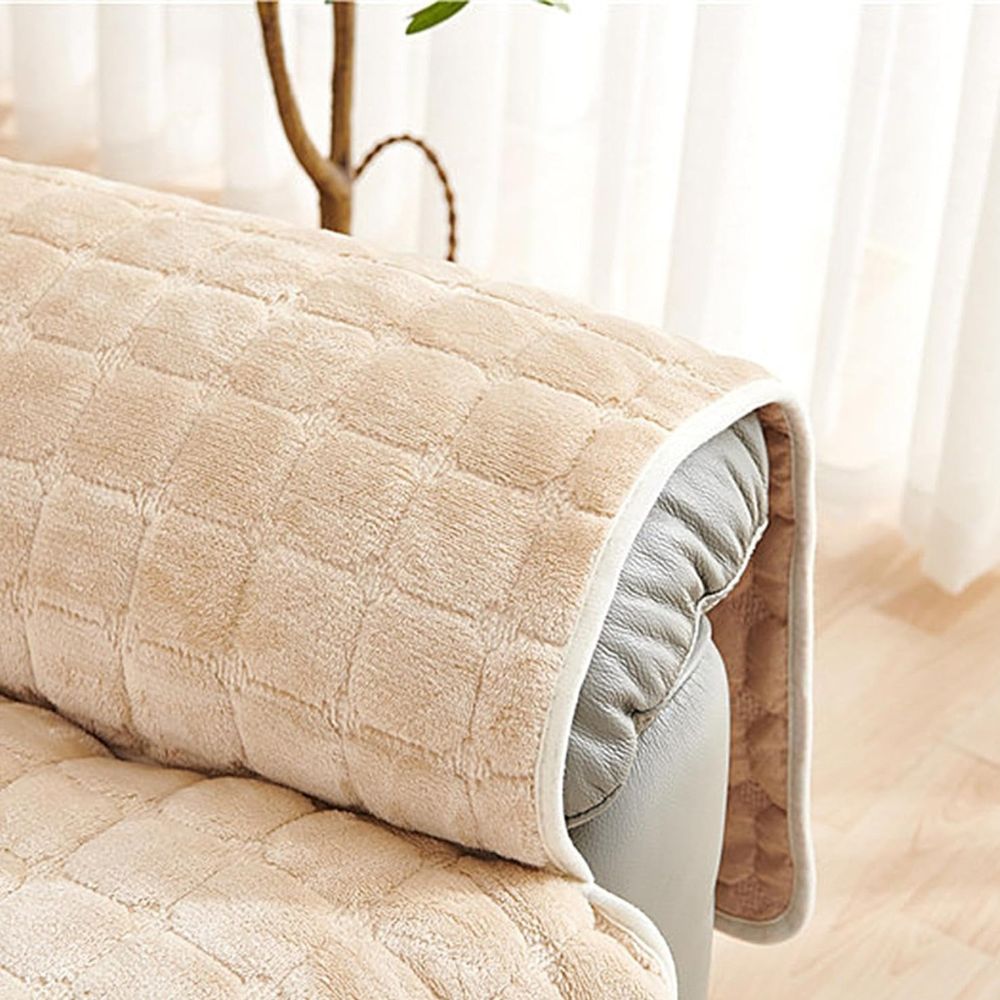 Quilted Non Slip Recliner Cover with Grid Stitching and Side Pocket | Quilted Recliner Cover with Pocket | Recliner Covers