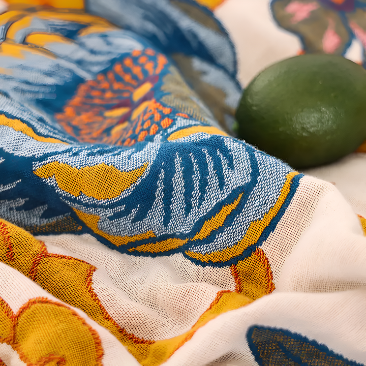 Soft Floral Reversible Cotton Blanket, 79 x 90in for Beds and Sofas | Florals on Both Sides | Throw Blankets